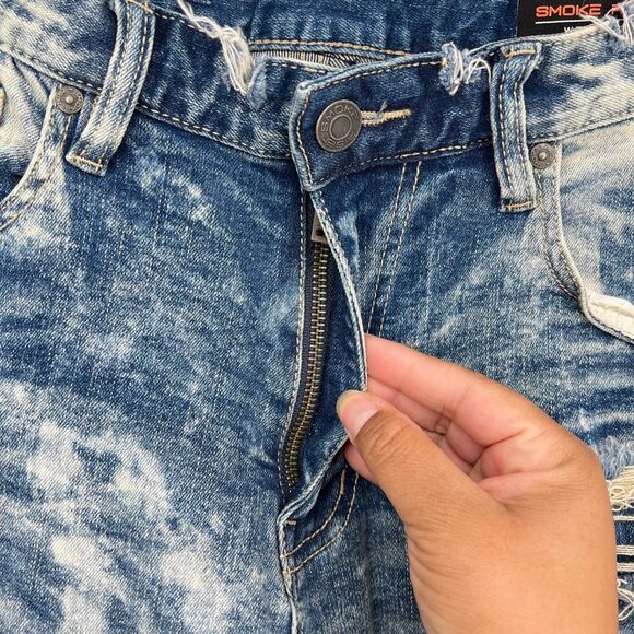 SMOKE RISE SLIM FIT MEN FASHION ENGINEERED DENIM JEANS SIZE 34 - Picture 4 of 8